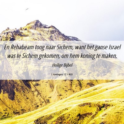 Picture 06 - 1 Koningen 12:1 NLD - En Rehabeam toog naar Sichem, want het ganse - Bible Verse Picture