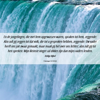 Picture 06 - 1 Koningen 12:10 NLD - En de jongelingen, die met hem opgewassen waren, - Bible Verse Picture