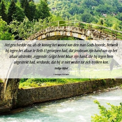 Picture 06 - 1 Koningen 13:4 NLD - Het geschiedde nu, als de koning het woord van - Bible Verse Picture