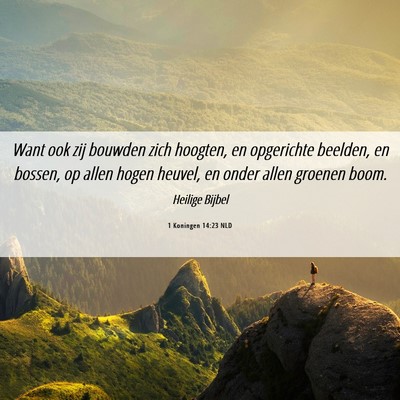 Picture 06 - 1 Koningen 14:23 NLD - Want ook zij bouwden zich hoogten, en opgerichte - Bible Verse Picture