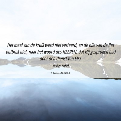 Picture 06 - 1 Koningen 17:16 NLD - Het meel van de kruik werd niet verteerd, en de - Bible Verse Picture