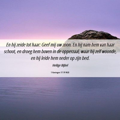 Picture 06 - 1 Koningen 17:19 NLD - En hij zeide tot haar: Geef mij uw zoon. En hij - Bible Verse Picture