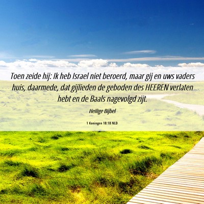 Picture 06 - 1 Koningen 18:18 NLD - Toen zeide hij: Ik heb Israel niet beroerd, maar - Bible Verse Picture