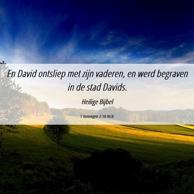 Picture 06 - 1 Koningen 2:10 NLD - En David ontsliep met zijn vaderen, en werd - Bible Verse Picture