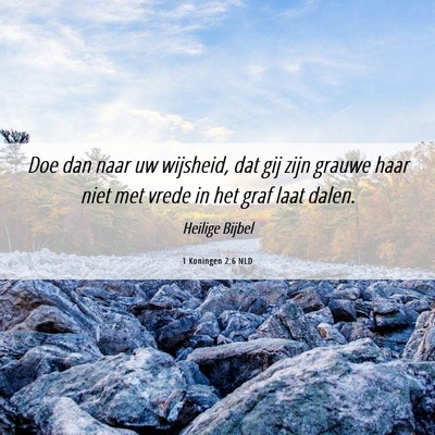 Picture 06 - 1 Koningen 2:6 NLD - Doe dan naar uw wijsheid, dat gij zijn grauwe - Bible Verse Picture