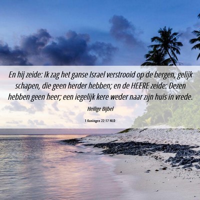 Picture 06 - 1 Koningen 22:17 NLD - En hij zeide: Ik zag het ganse Israel verstrooid - Bible Verse Picture