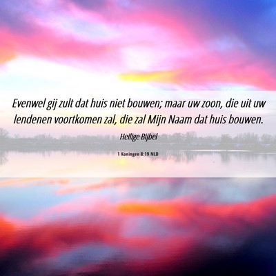 Picture 06 - 1 Koningen 8:19 NLD - Evenwel gij zult dat huis niet bouwen; maar uw - Bible Verse Picture