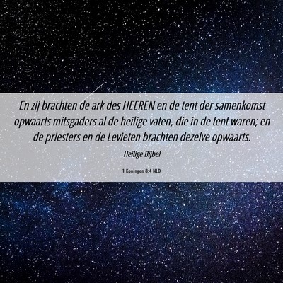 Picture 06 - 1 Koningen 8:4 NLD - En zij brachten de ark des HEEREN en de tent der - Bible Verse Picture