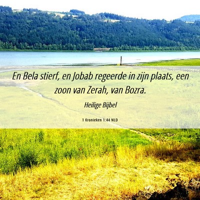 Picture 06 - 1 Kronieken 1:44 NLD - En Bela stierf, en Jobab regeerde in zijn plaats, - Bible Verse Picture