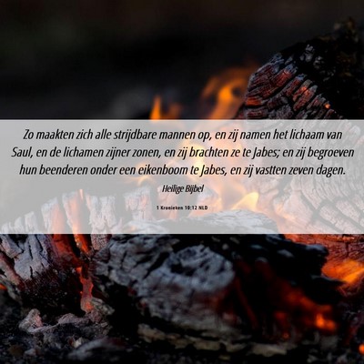 Picture 06 - 1 Kronieken 10:12 NLD - Zo maakten zich alle strijdbare mannen op, en zij - Bible Verse Picture