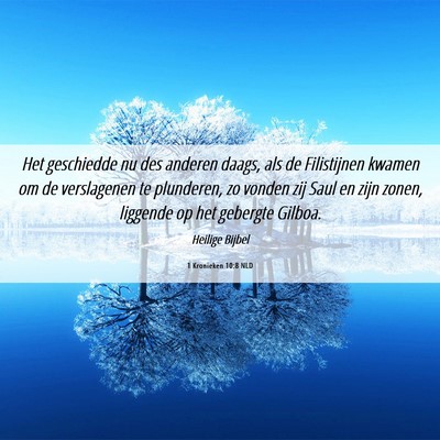 Picture 06 - 1 Kronieken 10:8 NLD - Het geschiedde nu des anderen daags, als de - Bible Verse Picture