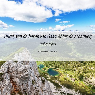 Picture 06 - 1 Kronieken 11:32 NLD - Hurai, van de beken van Gaas; Abiel; de - Bible Verse Picture