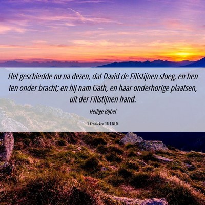 Picture 06 - 1 Kronieken 18:1 NLD - Het geschiedde nu na dezen, dat David de - Bible Verse Picture