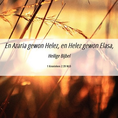 Picture 06 - 1 Kronieken 2:39 NLD - En Azaria gewon Helez, en Helez gewon - Bible Verse Picture