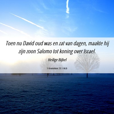 Picture 06 - 1 Kronieken 23:1 NLD - Toen nu David oud was en zat van dagen, maakte - Bible Verse Picture