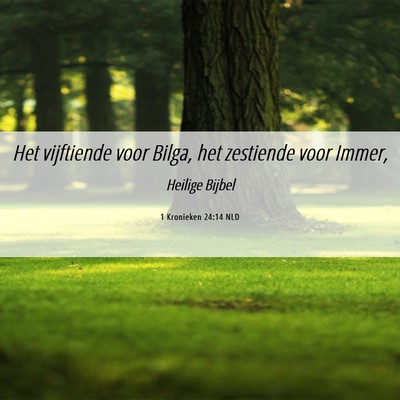 Picture 06 - 1 Kronieken 24:14 NLD - Het vijftiende voor Bilga, het zestiende voor - Bible Verse Picture
