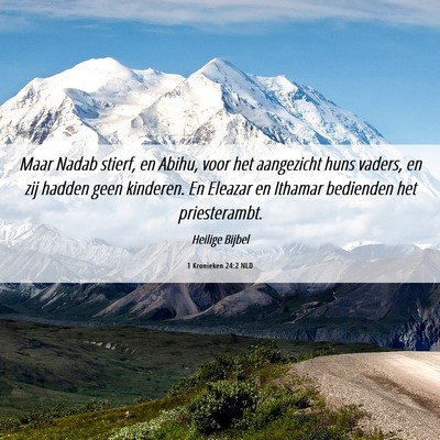 Picture 06 - 1 Kronieken 24:2 NLD - Maar Nadab stierf, en Abihu, voor het aangezicht - Bible Verse Picture