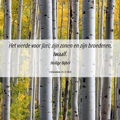 Picture 06 - 1 Kronieken 25:11 NLD - Het vierde voor Jizri; zijn zonen en zijn - Bible Verse Picture