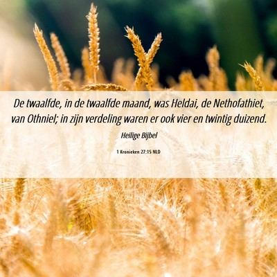 Picture 06 - 1 Kronieken 27:15 NLD - De twaalfde, in de twaalfde maand, was Heldai, de - Bible Verse Picture