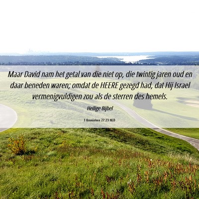 Picture 06 - 1 Kronieken 27:23 NLD - Maar David nam het getal van die niet op, die - Bible Verse Picture