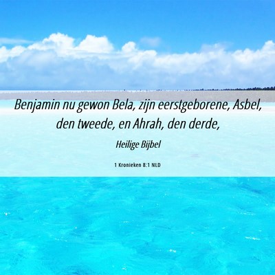 Picture 06 - 1 Kronieken 8:1 NLD - Benjamin nu gewon Bela, zijn eerstgeborene, - Bible Verse Picture