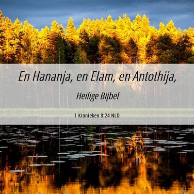 Picture 06 - 1 Kronieken 8:24 NLD - En Hananja, en Elam, en - Bible Verse Picture