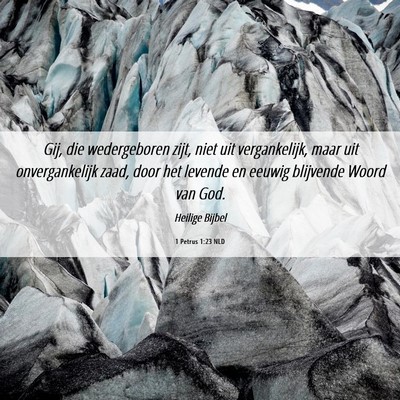 Picture 06 - 1 Petrus 1:23 NLD - Gij, die wedergeboren zijt, niet uit - Bible Verse Picture