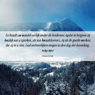 Picture 06 - 1 Petrus 2:12 NLD - En houdt uw wandel eerlijk onder de heidenen; - Bible Verse Picture