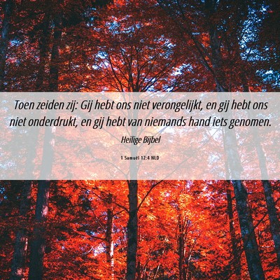 Picture 06 - 1 Samuël 12:4 NLD - Toen zeiden zij: Gij hebt ons niet verongelijkt, - Bible Verse Picture