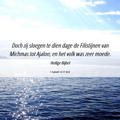 Picture 06 - 1 Samuël 14:31 NLD - Doch zij sloegen te dien dage de Filistijnen van - Bible Verse Picture