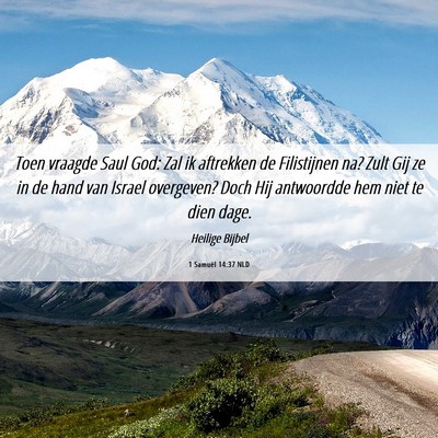 Picture 06 - 1 Samuël 14:37 NLD - Toen vraagde Saul God: Zal ik aftrekken de - Bible Verse Picture