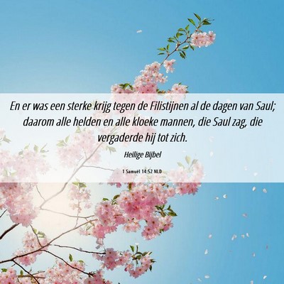 Picture 06 - 1 Samuël 14:52 NLD - En er was een sterke krijg tegen de Filistijnen - Bible Verse Picture