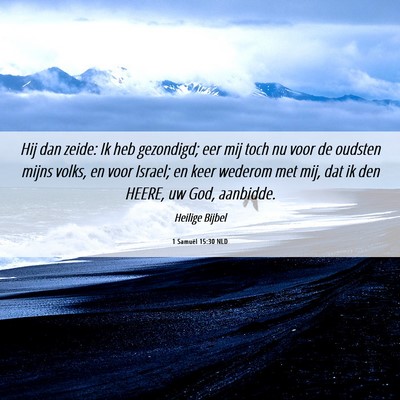 Picture 06 - 1 Samuël 15:30 NLD - Hij dan zeide: Ik heb gezondigd; eer mij toch nu - Bible Verse Picture