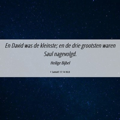 Picture 06 - 1 Samuël 17:14 NLD - En David was de kleinste; en de drie grootsten - Bible Verse Picture