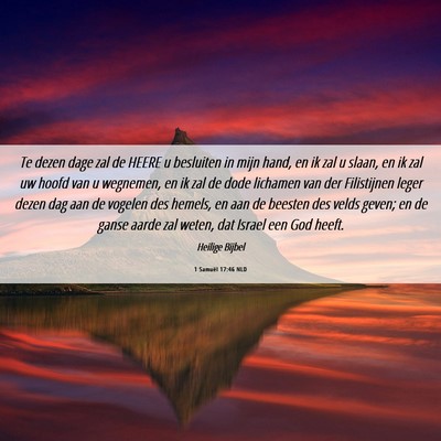 Picture 06 - 1 Samuël 17:46 NLD - Te dezen dage zal de HEERE u besluiten in mijn - Bible Verse Picture
