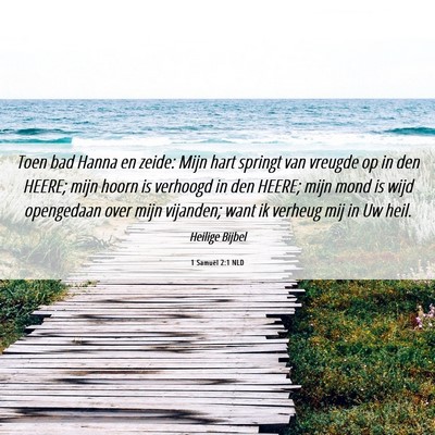 Picture 06 - 1 Samuël 2:1 NLD - Toen bad Hanna en zeide: Mijn hart springt van - Bible Verse Picture