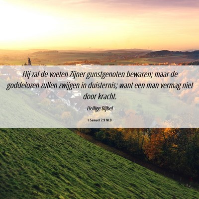 Picture 06 - 1 Samuël 2:9 NLD - Hij zal de voeten Zijner gunstgenoten bewaren; - Bible Verse Picture