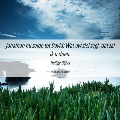 Picture 06 - 1 Samuël 20:4 NLD - Jonathan nu zeide tot David: Wat uw ziel zegt, - Bible Verse Picture
