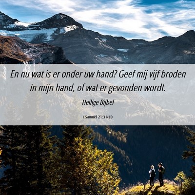 Picture 06 - 1 Samuël 21:3 NLD - En nu wat is er onder uw hand? Geef mij vijf - Bible Verse Picture