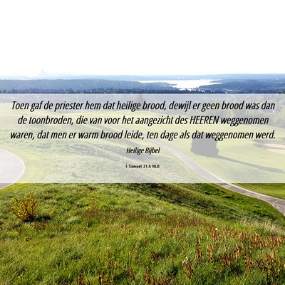 Picture 06 - 1 Samuël 21:6 NLD - Toen gaf de priester hem dat heilige brood, - Bible Verse Picture