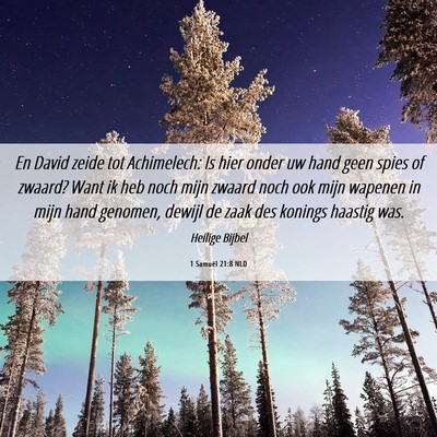 Picture 06 - 1 Samuël 21:8 NLD - En David zeide tot Achimelech: Is hier onder uw - Bible Verse Picture