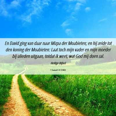 Picture 06 - 1 Samuël 22:3 NLD - En David ging van daar naar Mizpa der Moabieten; - Bible Verse Picture
