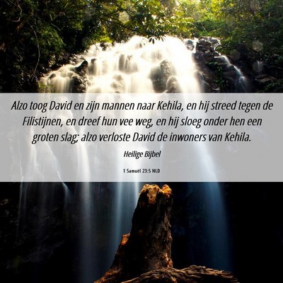 Picture 06 - 1 Samuël 23:5 NLD - Alzo toog David en zijn mannen naar Kehila, en - Bible Verse Picture