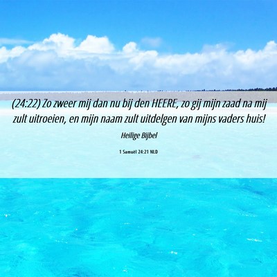 Picture 06 - 1 Samuël 24:21 NLD - (24:22) Zo zweer mij dan nu bij den HEERE, zo gij - Bible Verse Picture