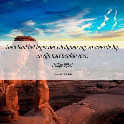 Picture 06 - 1 Samuël 28:5 NLD - Toen Saul het leger der Filistijnen zag, zo - Bible Verse Picture