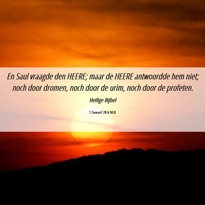 Picture 06 - 1 Samuël 28:6 NLD - En Saul vraagde den HEERE; maar de HEERE - Bible Verse Picture