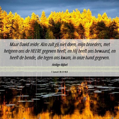 Picture 06 - 1 Samuël 30:23 NLD - Maar David zeide: Alzo zult gij niet doen, mijn - Bible Verse Picture