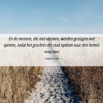 Picture 06 - 1 Samuël 5:12 NLD - En de mensen, die niet stierven, werden geslagen - Bible Verse Picture