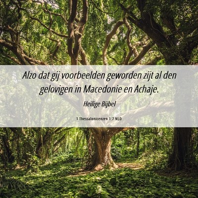 Picture 06 - 1 Thessalonicenzen 1:7 NLD - Alzo dat gij voorbeelden geworden zijt al den - Bible Verse Picture
