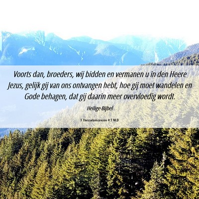 Picture 06 - 1 Thessalonicenzen 4:1 NLD - Voorts dan, broeders, wij bidden en vermanen u in - Bible Verse Picture